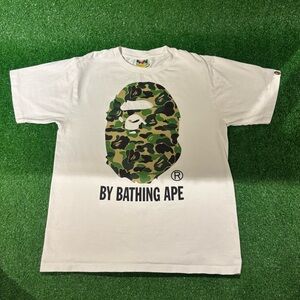 BAPE A Bathing Ape Camo Ape Head Logo T-Shirt Men’s Small White Authentic
